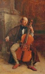 Alexandre Batta, the Cellist, 1855 (oil on canvas) | Obraz na stenu