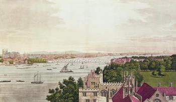 View of London from Lambeth, engraved by J.C Stadler (fl.1780-1812) 1795 (coloured engraving) | Obraz na stenu
