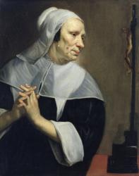 Old Woman Praying (oil on canvas) | Obraz na stenu
