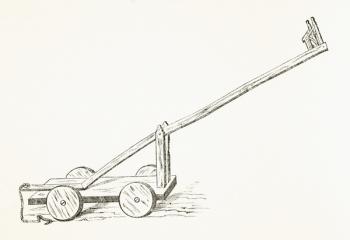 Ducking stool used in the 15th century, from 'The National and Domestic History of England' by William Hickman Smith Aubrey (1858-1916) published London, c.1890 (litho) | Obraz na stenu