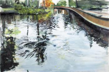 Walkway and Ripples, Kew Gardens, 2013, (oil on canvas) | Obraz na stenu