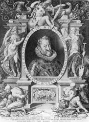 Portrait of Rudolph II (1576-1612) (engraving) (b/w photo) | Obraz na stenu