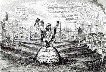 Satirical Cartoon about the Southwark Water Company, 1832 (engraving) (b/w photo) | Obraz na stenu