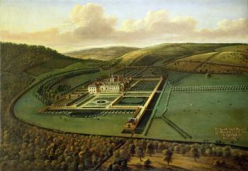 The Southeast Prospect of Hampton Court, Herefordshire, c.1699 (oil on canvas) | Obraz na stenu