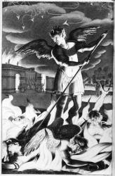 Satan, illustration from 'Paradise Lost' by John Milton, fourth edition 1688 (engraving) | Obraz na stenu