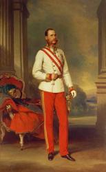 Franz Joseph I, Emperor of Austria (1830-1916) wearing the dress uniform of an Austrian Field Marshal with the Great Star of the Military Order of Maria Theresa, 1864 | Obraz na stenu