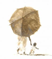 Umbrella & Child 1, 2015 (w/c on paper) | Obraz na stenu