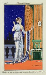 Evening wear from `Costume Parisien' by Robert Pichenot, 1913 (colour litho) | Obraz na stenu