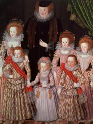The Tasburgh Group: Lettice Cressy, Lady Tasburgh of Bodney, Norfolk and her Children, c.1605 (panel) | Obraz na stenu