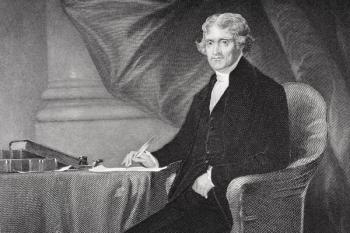 Portrait of Thomas Jefferson (1743-1826) (litho) (detail of 254737) | Obraz na stenu