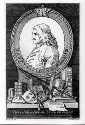Henry Fielding (1707-54) at the Age of Forty Eight, engraved by James Basire (engraving) (b&w photo) | Obraz na stenu
