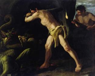 Hercules Fighting with the Lernaean Hydra, c.1634 (oil on canvas) | Obraz na stenu