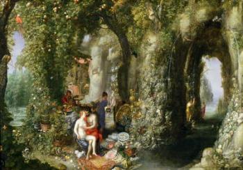A Fantastic cave with Odysseus and Calypso (oil on canvas) | Obraz na stenu