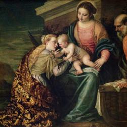The Mystic Marriage of St. Catherine of Alexandria (oil on panel) | Obraz na stenu