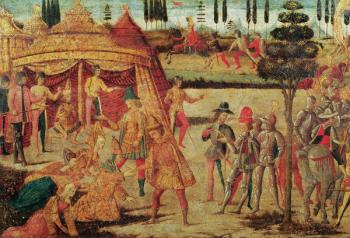 The first meeting of Darius and Alexander the Great (oil on panel) | Obraz na stenu