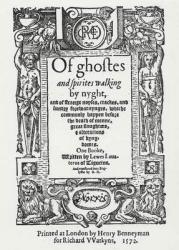 Titlepage from 'Of ghostes and spirites walking by nyght', 1572 (woodcut) | Obraz na stenu