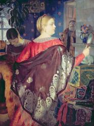 Merchant's woman with a mirror (oil on canvas) | Obraz na stenu