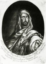 His Excellency Hamet Ben Hamet Ben Haddu Otter, published by John Lloyd, 1682 (mezzotint) | Obraz na stenu