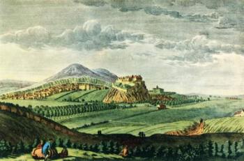 View of Edinburgh, Scotland, seen from the west c.1750. After the engraving by Paul Sandby. From Impressions of English Literature, published 1944. | Obraz na stenu