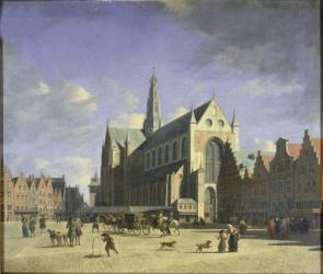 The Groote Markt (Big Market) Haarlem (oil on canvas) | Obraz na stenu
