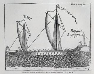 'Spanish Ship', from Oexmelin's Buccaneer Adventurers, vol ii, Trevoux, 1744 (engraving) | Obraz na stenu