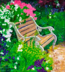 Garden Bench, 2007/8 (oil on board) | Obraz na stenu