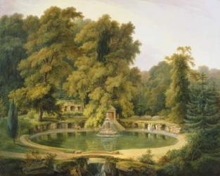 Temple, Fountain and Cave in Sezincote Park, 1819 (oil on canvas) | Obraz na stenu
