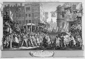 The Industrious 'Prentice Lord Mayor of London, plate XII of 'Industry and Idleness', 1747 (engraving) | Obraz na stenu