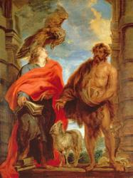 St. John the Baptist and St. John the Evangelist, c.1618-20 (oil on canvas) | Obraz na stenu