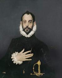 Gentleman with his hand on his chest, c.1580 (oil on canvas) | Obraz na stenu