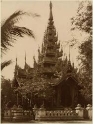 Temple in Mandalay, Burma, late 19th century (albumen print) (b/w photo) | Obraz na stenu