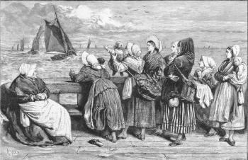 Waiting for the Boats, sketched near Boulogne, published in 'The Illustrated London News', 1868 (engraving) | Obraz na stenu