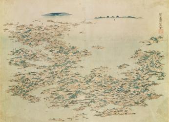 Aerial view of the Islands of Japan, c.1820 (w/c on paper) | Obraz na stenu