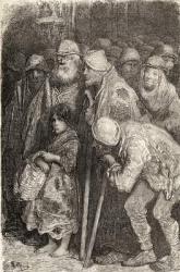 Spanish Beggars from Burgos, Spain in the 19th century, 1878 (wood engraving) | Obraz na stenu