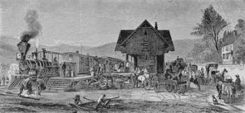 The Village Depot, illustration from 'Harper's Weekly', 1868, from 'The Pageant of America, Vol.3', by Ralph Henry Gabriel, 1926 (engraving) | Obraz na stenu