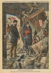 After the disaster, illustration from 'Le Petit Journal', supplement illustre, 13th February 1910 (colour litho) | Obraz na stenu
