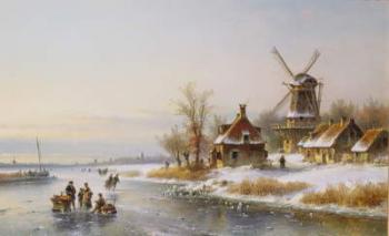 Winter Landscape with a Windmill, 19th century | Obraz na stenu