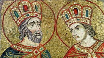 Constantine the Great (270-337) and St. Helena (mosaic) | Obraz na stenu
