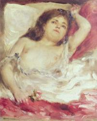 Semi-Nude Woman in Bed: The Rose, before 1872 (oil on canvas) | Obraz na stenu