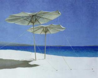 Umbrellas, Greece, 1995 (acrylic on paper) | Obraz na stenu