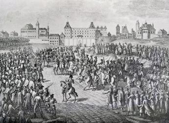 Triumphant Entry of the French into Warsaw, 28th November 1806 (engraving) | Obraz na stenu