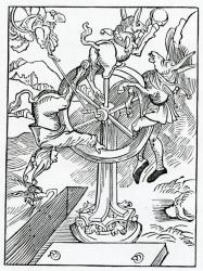 Of the ende of worldly honour and power and of folys that trust therein, illustration from Alexander Barclay's English translation of 'The Ship of Fools', from an edition published in 1874 (engraving) | Obraz na stenu