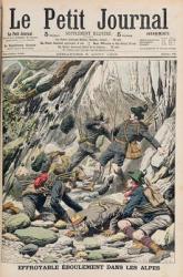 A Horrifying Rock Fall in Tyrol, illustration from 'Le Petit Journal', 5th August 1906 (coloured engraving) | Obraz na stenu