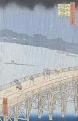 Sudden Shower on Ohashi Bridge at Ataka, from the series '100 Views of Edo', 1857 (woodblock print) (see also 66101) | Obraz na stenu