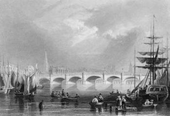 New Bridge and Broomielaw, Glasgow, c.1840 (engraving) | Obraz na stenu