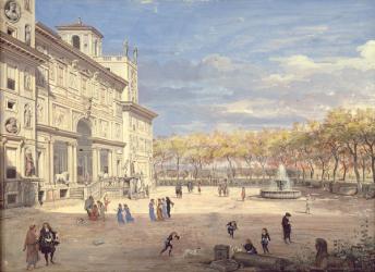 The Villa Medici, Rome, 1685 (gouache on paper) | Obraz na stenu