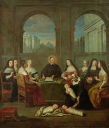 St. Vincent de Paul and the Sisters of Charity, c.1729 (oil on canvas) | Obraz na stenu