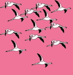 Flying Flamingos, 2017, (ink on paper) | Obraz na stenu