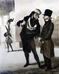 Robert Macaire Agent d'Affaires, illustration from 'Le Charivari' 1840 (lithograph) | Obraz na stenu