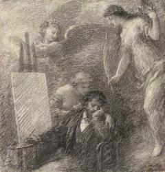 Le Découragement de l'artiste, 1895 (black lithographic crayon) | Obraz na stenu